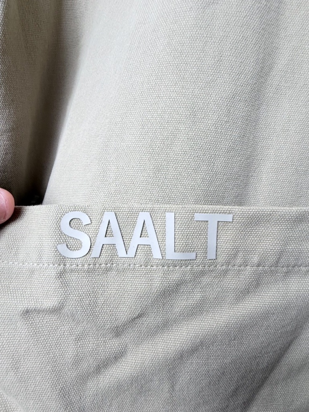 SAALT Studio Cargo Overshirt Mens Size Large Tan Duck Cotton (P) - Picture 10 of 11